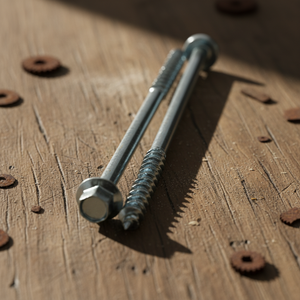 Vis à bois à tête hexagonale haute résistance / Vis à bois zinguées en acier au carbone, métriques et impériales, classe 4.8 et 6.8, marque PDC, filetage partiel - Product Image 1