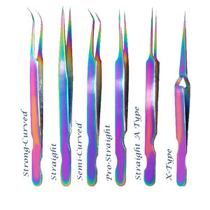 แหนบต่อขนตาแบบใหม่แหนบปลายไฟเบอร์ทำจากสเตนเลสสตีลทนทานต่อแรงดึง - Product Image 6