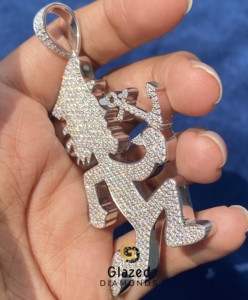 Colgante de Plata de Ley 925 con Moissanita VVS, Estilo Hip Hop, Diseño de Hacha y Ancla, con Incrustaciones de Piedras, Chapado en Rodio, para Fiesta Unisex - Product Image 5