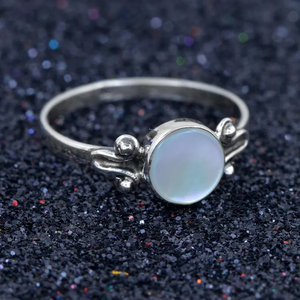 Anillo de nácar de Plata de Ley 925, anillo de compromiso de diseñador oxidado, regalo para su joyería de moda, Idea de Navidad - Product Image 3