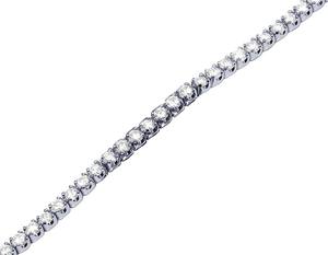 Bracelet en or blanc 10 carats avec diamants de laboratoire, coupe ronde fine, style tennis, bijoux parfaits pour l'élégance quotidienne - Product Image 2