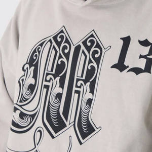 Sweats à capuche personnalisés de haute qualité 100% coton mélangé épais polaire à capuche poids lourd capuche unisexe Logo personnalisé hommes soleil délavé à capuche - Product Image 2