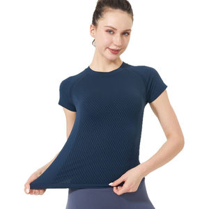 เสื้อยืดออกกำลังกายแห้งเร็ว ดีไซน์พรีเมียม คุณภาพสูง รุ่นใหม่ล่าสุด สำหรับทุกเพศ ทรงสปอร์ต แขนสั้น ไร้ตะเข็บ เหมาะสำหรับโยคะ ใส่ได้ทุกวันในช่วงฤดูร้อน - Product Image 1