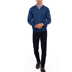 Pull en maille à manches longues décontracté pour homme, chaud pour l'hiver, 100% coton, polaire, col rond, anti-froissement, anti-rétrécissement, logo sur le devant - Product Image 3
