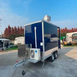 Carro de remolque de comida remolcable totalmente equipado con construcción de aluminio para servicio de comida de bocadillos de helado de hamburguesa - Product Image 6
