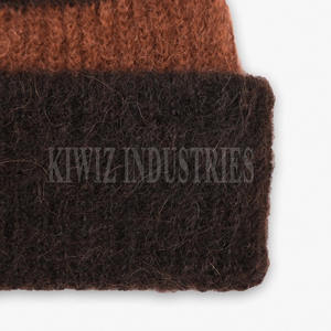 Venta al por mayor Unisex All Over Print Winter Beanie Sombreros Logotipo personalizado de punto Puffed Mohair Beanie Sombreros - Product Image 6