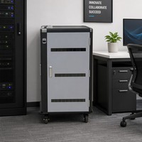 Armoire de charge intelligente en métal pour 30 appareils, chariot de charge pour ordinateurs portables/tablettes avec prises, noir et gris, pour écoles et bureaux