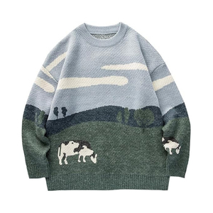 Pull en mohair décontracté pour hommes pull à manches longues à la mode tricots confortables et chauds tenue streetwear d'automne et d'hiver - Product Image 3