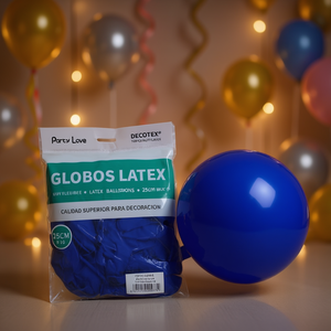 Globos de Látex Party Love de 25 cm, Color Azul Oscuro R10, para Decoración - Product Image 3