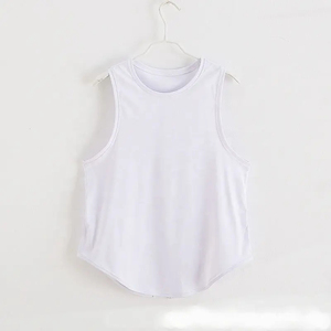 Vente en gros de top court basique pour femmes avec logo personnalisé débardeur américain en jersey de sport sans manches débardeur côtelé avec logo imprimé pour femmes - Product Image 3