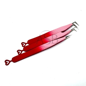 Professional Custom Logo Stainless Steel Eyelash Tweezers 90 Degree Skinny Boot Diamond Grip Pointed Tip Lash Extension <b>Tool</b> - Product Image 2