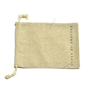 Pochette de rangement pour bijoux en coton et lin naturel, sac à cordon, sac d'emballage en coton, logo personnalisé - Product Image 3