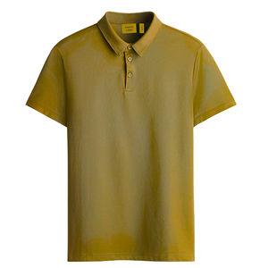 Camisas para hombre de calidad premium 100% algodón tejido transpirable patrón sólido diseño de flecos manga corta - Product Image 1