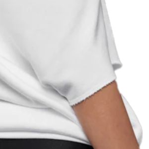 เสื้อสเวตเตอร์แขนยาวผ้าคอตตอนเปิดไหล่สำหรับผู้หญิงเสื้อออกกำลังกายเปิดไหล่ข้างเดียวสีขาว - Product Image 6