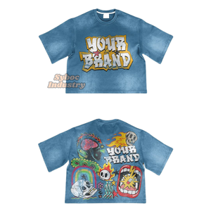 T-shirt Boxy Fit de haute qualité pour hommes 320 GSM coton bio Vintage Boxy Fit t-shirt pour Street Wear garçons - Product Image 3