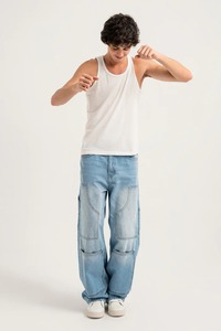 กางเกงยีนส์ทรงหลวมสำหรับผู้ชายกางเกงคาร์โก้ขากว้างแบบกำหนดเองได้2025ทันสมัย - Product Image 6