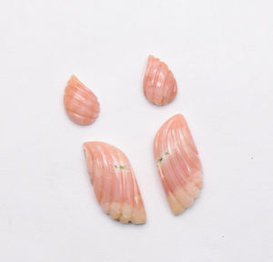 ปีกผีเสื้อแกะสลักมือโอปอลสีชมพูธรรมชาติขนาด35X11มม. 1คู่23.05กะรัต + AAAA หินแท้และเป็นธรรมชาติ - Product Image 2