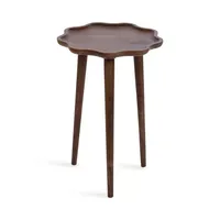 Table d'affichage en bois de style floral pieds de trépied Base Table d'appoint de chambre Table en bois durable écologique pour le thé et le café