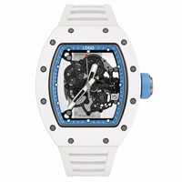 Montre mécanique squelette pour homme, boîtier en céramique bleue haut de gamme, nouveau modèle, anti-magnétique, étanche, ultra-mince, Business 173