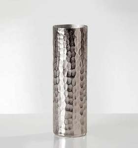 Vase à fleurs en aluminium fait à la main en laiton naturel plaqué et martelé Design rond unique pour une utilisation décorative à la maison dans le jardin - Product Image 2