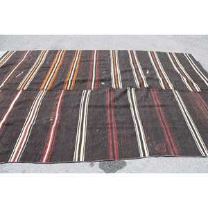 Turkish Rug, 7.3x11.3 ft Oversize Rug, <b>Brown</b> Red Kilim Wool Rug - Product Image 3