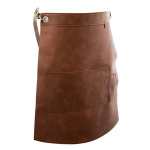 Classic Short <b>Waist</b> Leather <b>Apron</b>, Customized Cowhide Short Leather <b>Apron</b>, Waterproof Leather <b>Apron</b> - Product Image 6
