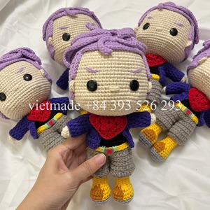 2025 mejores artículos al por mayor hecho a mano lindo ganchillo pelo púrpura aventurero Amigurumi muñeca especial cumpleaños regalo de Navidad para niños - Product Image 2