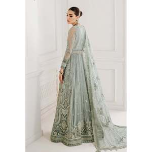 <b>Women's</b> Grey Eco-Friendly 100% Polyester Embroidered Net <b>3</b>-<b>Piece</b> <b>Suit</b> Set-Stitched CH10-05 - Product Image 5
