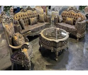 Ensemble de canapés de luxe Ultra Royal Look Royal European Heavy Set de canapés sculptés Mobilier de salon européen 7 places - Product Image 1