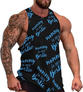 Mommy Is <b>My</b> Bestie Edgeco International Men's 100% Cotton Sleeveless Muscle Tank Top Workout Gym Fitness Customizable ODM - Product Image 1