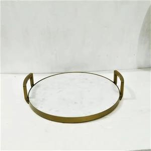 2025 dernière arrivée plateau de service de Noël personnalisé qualité supérieure avec base en marbre sûre et poignée en fer matériau métallique - Product Image 6