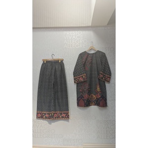 ชุดเซ็ตเสื้อผ้าโบฮีเมียนเครปฟิวชั่นดิจิตอล รุ่น SL00247-3/4 แขนยาว-ราคา $1749 - Product Image 2