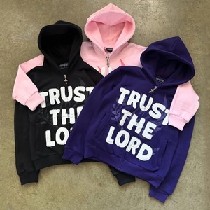 Custom Patch Work Hoodies Streetwear Oversized Pullover Sweatshirts with Embroidery Logo Acid Wash Design Wholesale - Product Image 2
