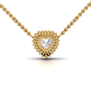 Collar con colgante de doble halo de diamante cultivado en laboratorio de 1 quilate en forma de corazón, de lujo, en oro amarillo, blanco y rosa de 18 quilates, joyería nupcial de diseñador. - Product Image 2