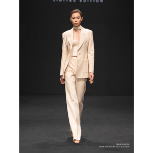 Pantalon de haute qualité pour femmes MIRRI SAND JACQUARD PANTALON à jambes droites Jacquard de sable Vêtements de bureau pour femmes du Vietnam - Product Image 1