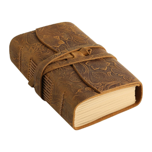 Cổ điển nâu da Tạp Chí 400 Unlined Kraft trang 7x5 inch khắc hàng ngày viết máy tính xách tay cho phụ nữ và nam giới - Product Image 1