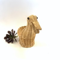 Panier en rotin en forme de canard au design unique, panier en rotin tissé à la main pour Pâques, pour l'organisation