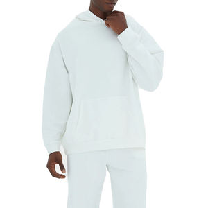 เสื้อสเวตเตอร์คอตตอนผสมสำหรับผู้ชายเสื้อฮู้ดกระเป๋าขนแกะสีทึบแบบกำหนดเองสำหรับฤดูหนาวขายส่ง - Product Image 1