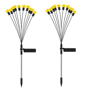 Lámparas solares, bolas solares, 10 LED, 2 piezas, pegatinas adhesivas para jardín - Product Image 2
