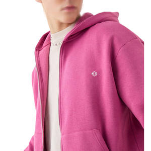 Sweat-shirt à capuche en polaire à fermeture éclair pour homme, couleur unie, coupe décontractée, manches longues, pour production en gros - Product Image 2