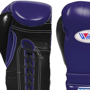 Gants de boxe à lacets Winning, violet et noir, cuir véritable de qualité supérieure, gants d'entraînement professionnels pour la boxe et le sparring, 8 oz, 16 oz - Product Image 4