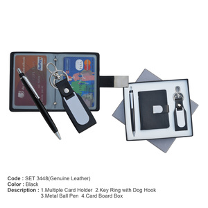 กระเป๋าสตางค์หนังสีดำสำหรับผู้ชายแบบพิเศษพร้อมช่องเสียบการ์ด7ช่อง2สกุลเงิน1ช่องใส่เหรียญพวงกุญแจและคาราไบเนอร์ส่งเสริมการขาย - Product Image 6