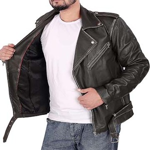 Chaqueta de cuero ligera de invierno para hombre con cuello levantado High Street Style - Product Image 3