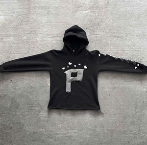 เสื้อฮู้ดแบบสวมหัวสีน้ำเงินสำหรับผู้ชายเสื้อมีฮู้ดแบบ100% ไหล่ตกทำจากผ้าฝ้ายเฮฟวี่เวทสั่งพิมพ์โลโก้ได้ตามต้องการ - Product Image 3