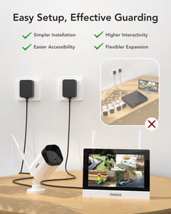 ANNKE Monitor LCD con Pantalla Táctil de 7 Pulgadas, Dispositivo de Detección de Forma Humana, NVR con Wifi, 2 Unidades, Cámara de 3MP, Sistema de Seguridad Inalámbrico, 4CH, 5MP - Product Image 2