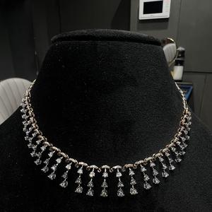 Ensemble collier en or 14K avec diamants naturels Bijoux de luxe élégants pour femmes - Product Image 2