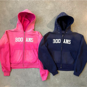 เสื้อฮู้ดกีฬาแขนยาวเสื้อมีฮู้ดปักลายสตรีทแวร์แนวสตรีทแวร์แนวสตรีทมังสวิรัติสำหรับผู้ชาย320gsm ออกแบบได้ตามต้องการ - Product Image 2