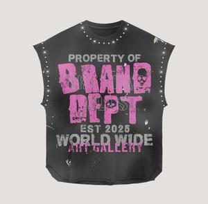 Nouveau design 2025 fabrication en usine ensemble de shorts sans manches sérigraphiés personnalisés 100% coton ensemble de shorts d'été pour hommes de style vintage - Product Image 2