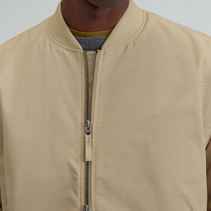 Veste bomber pour homme à manches longues, col rond, col et ourlet côtelés, coutures renforcées, vêtements de randonnée tendance, veste bomber de baseball - Product Image 4