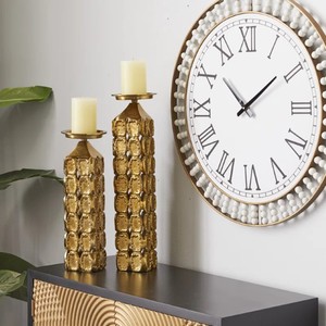 N Sons Innovation <b>Gold</b> Aluminum Contemporary Handmade Candle Holder Modern Geometric Design Decorative Candle Stand Home Decor - Product Image 1